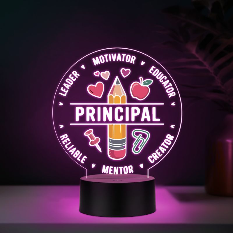 Principal table lamp with multicolored Light Principal Appreciation gift Principal Office Decor Light School Principal Gift
